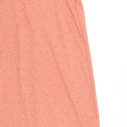 Zara Womens Pink Polyester Tank Dress Size M Square Neck Button