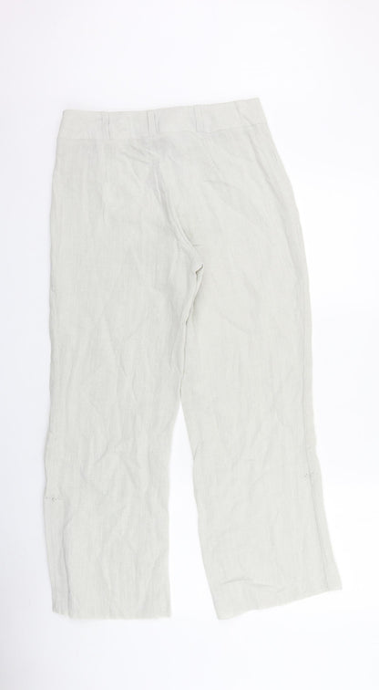Bozena Womens Green Polyester Trousers Size 12 L28 in Regular Tie