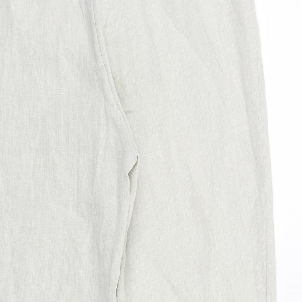 Bozena Womens Green Polyester Trousers Size 12 L28 in Regular Tie