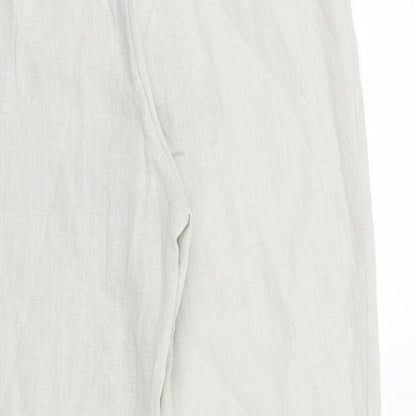 Bozena Womens Green Polyester Trousers Size 12 L28 in Regular Tie