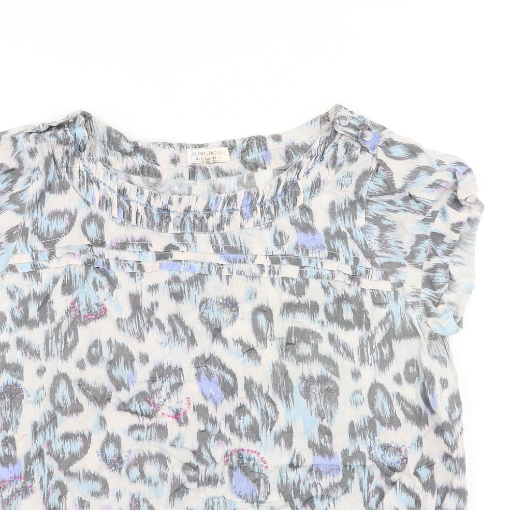 Womens UK Size 14 River Island Multicoloured Basic Blouse