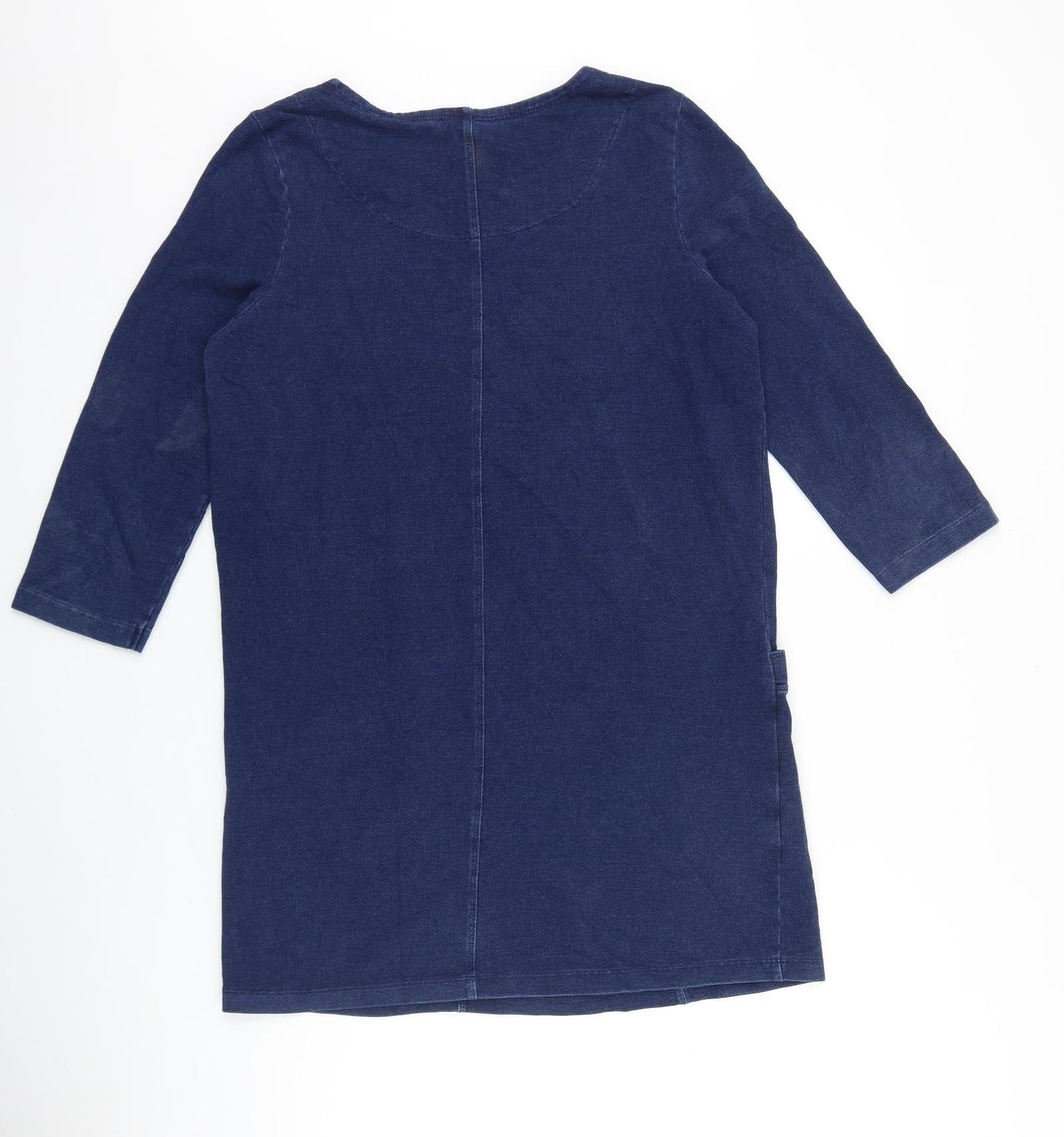 TU Womens Blue 100% Cotton A-Line Size 10 Round Neck Pullover