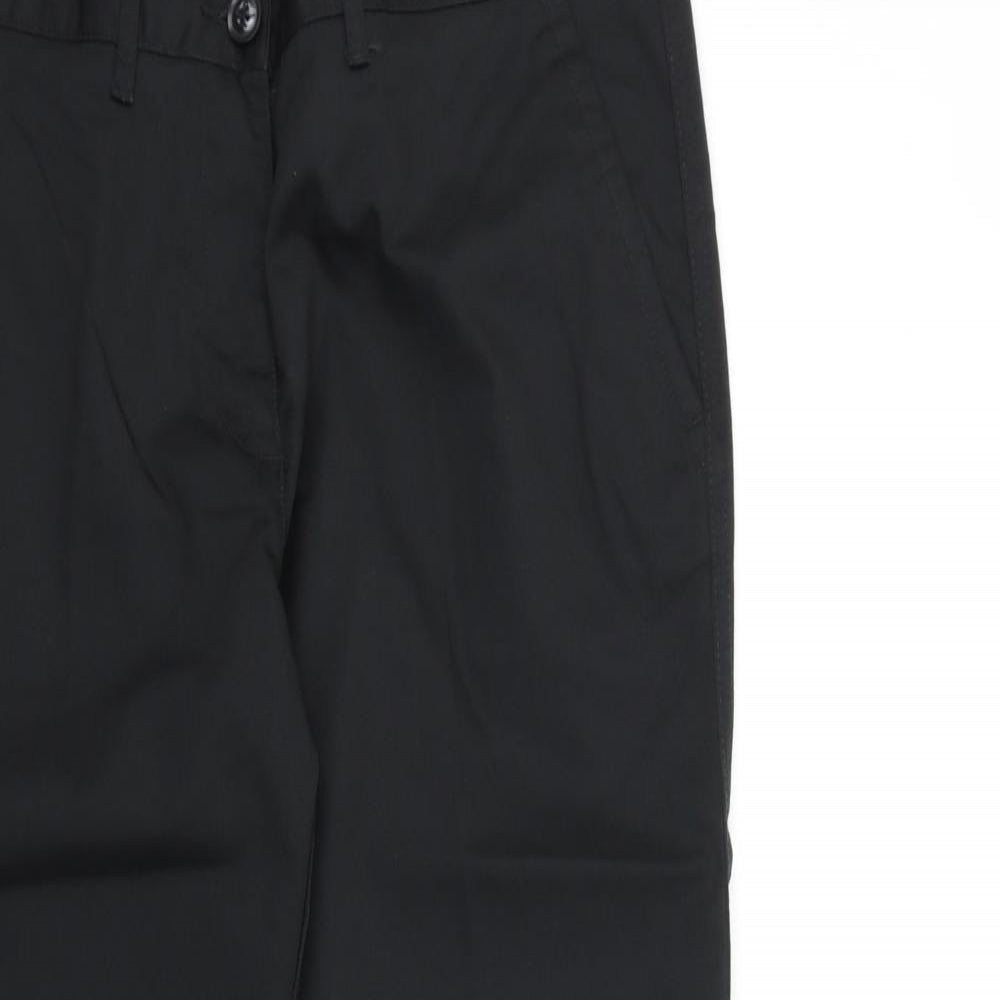 Henbury Womens Black Cotton Dress Pants Trousers Size 12 L30 in Regular Zip