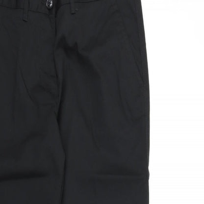 Henbury Womens Black Cotton Dress Pants Trousers Size 12 L30 in Regular Zip