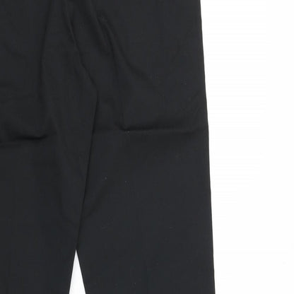 Henbury Womens Black Cotton Dress Pants Trousers Size 12 L30 in Regular Zip