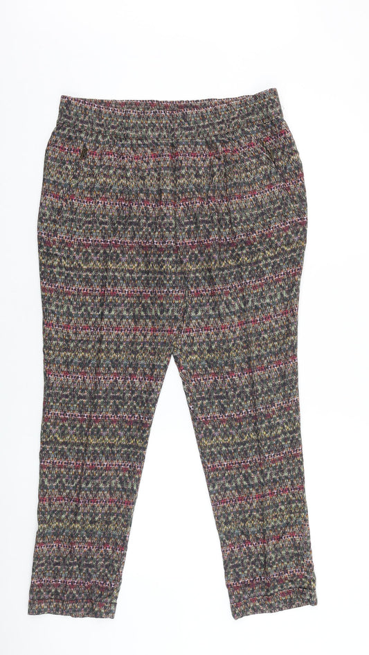 Womens UK Size L Zara Regular Fit  Multicoloured Trousers
