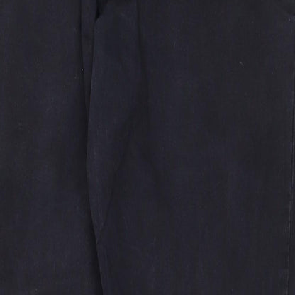Marks and Spencer Mens Blue Cotton Trousers Size 32 in Regular Zip