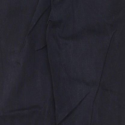 Marks and Spencer Mens Blue Cotton Trousers Size 32 in Regular Zip