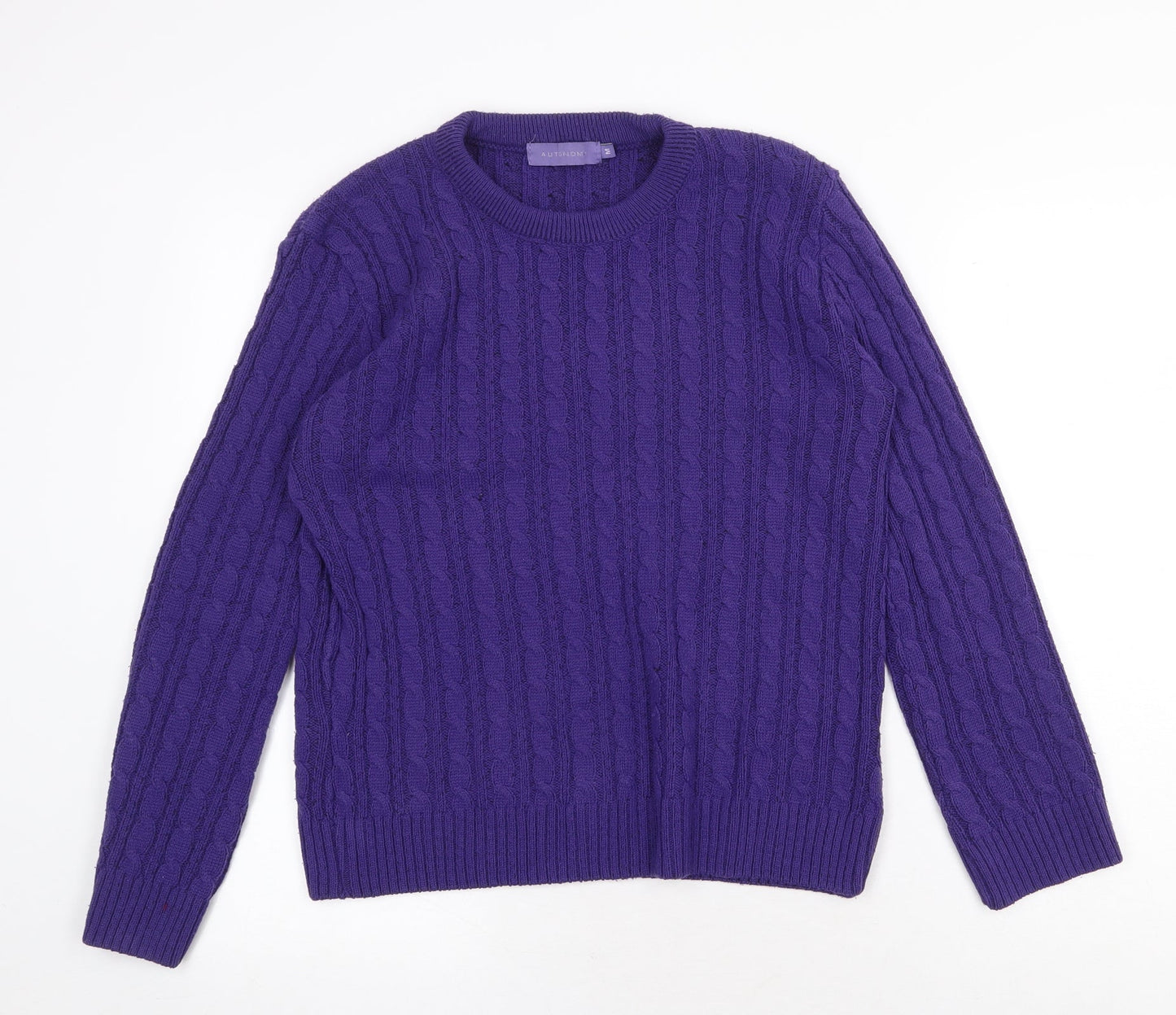 Autonomy Womens Purple Round Neck Acrylic Pullover Jumper Size M