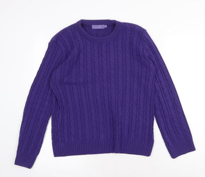 Autonomy Womens Purple Round Neck Acrylic Pullover Jumper Size M