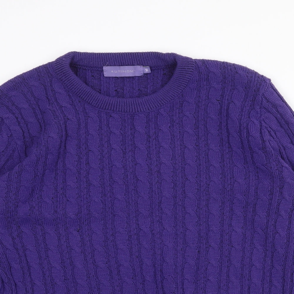 Autonomy Womens Purple Round Neck Acrylic Pullover Jumper Size M
