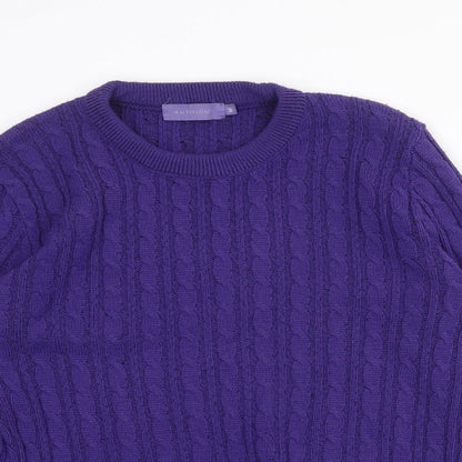 Autonomy Womens Purple Round Neck Acrylic Pullover Jumper Size M