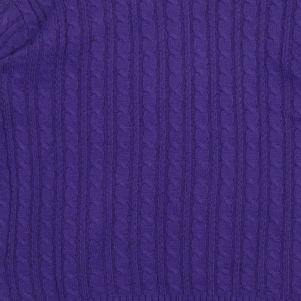 Autonomy Womens Purple Round Neck Acrylic Pullover Jumper Size M