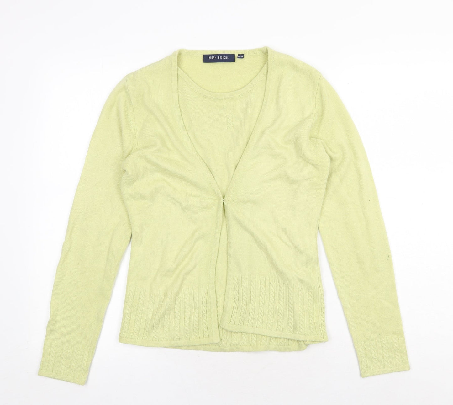 Kiran Designs Womens Yellow Round Neck Acrylic Pullover Jumper Size S