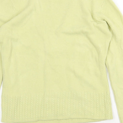 Kiran Designs Womens Yellow Round Neck Acrylic Pullover Jumper Size S