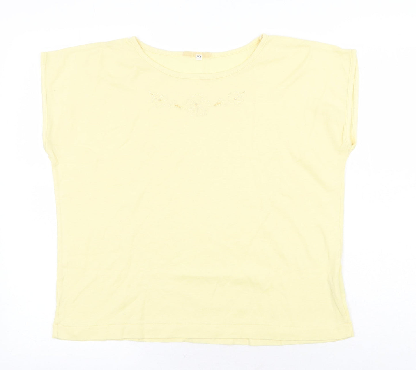 Womens UK Size 14 Littlewoods Yellow Basic T-Shirt