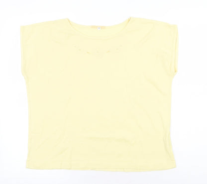 Womens UK Size 14 Littlewoods Yellow Basic T-Shirt