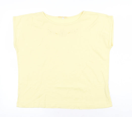 Womens UK Size 14 Littlewoods Yellow Basic T-Shirt