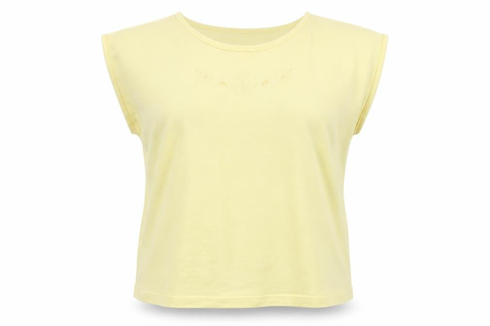 Womens UK Size 14 Littlewoods Yellow Basic T-Shirt