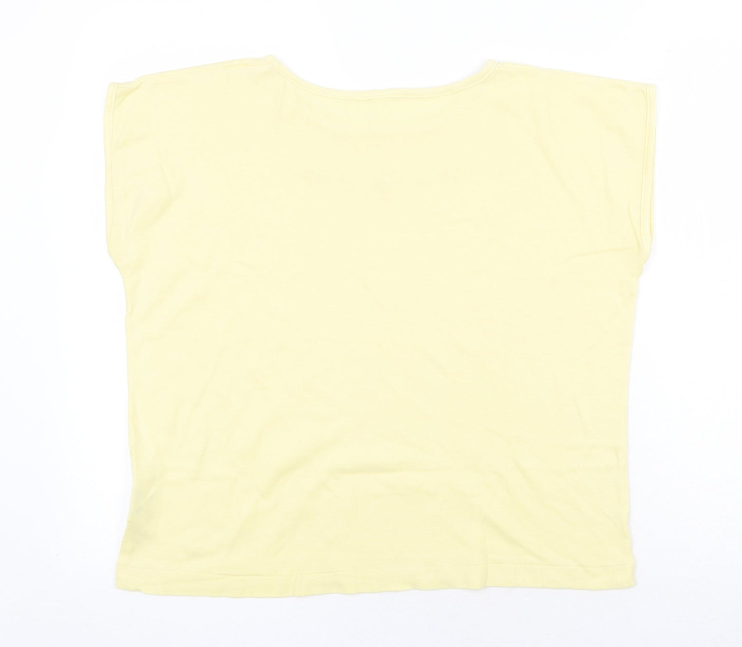 Womens UK Size 14 Littlewoods Yellow Basic T-Shirt