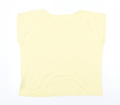 Womens UK Size 14 Littlewoods Yellow Basic T-Shirt