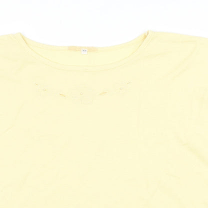 Womens UK Size 14 Littlewoods Yellow Basic T-Shirt