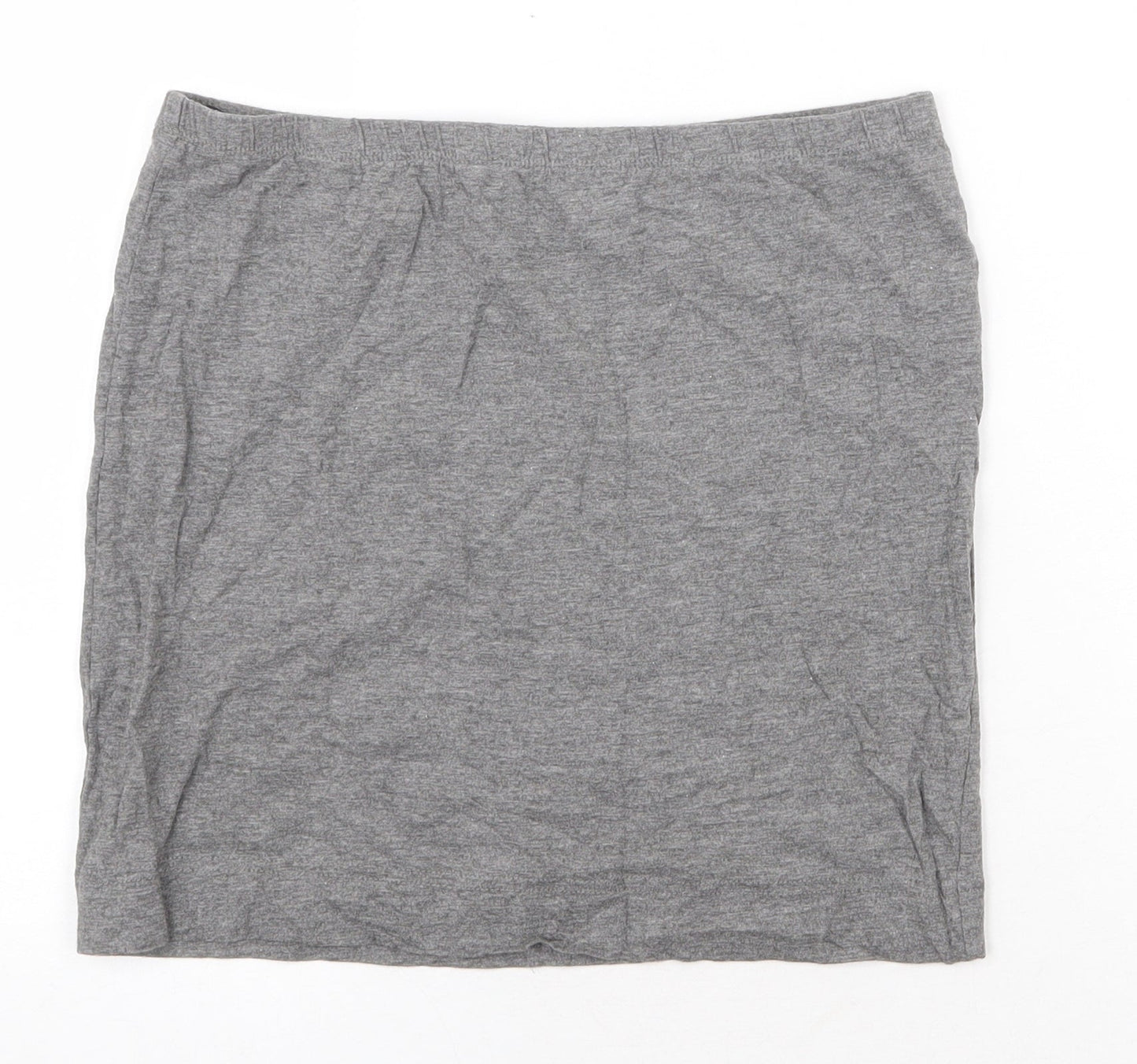 bonprix Womens Grey Cotton A-Line Skirt Size S