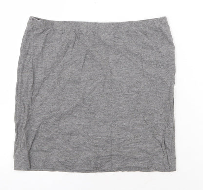 bonprix Womens Grey Cotton A-Line Skirt Size S