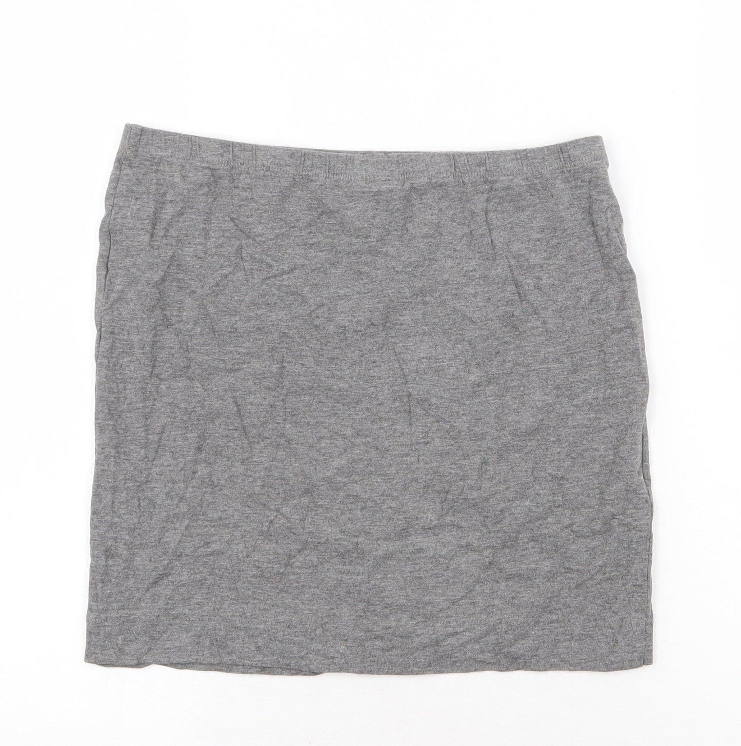 bonprix Womens Grey Cotton A-Line Skirt Size S