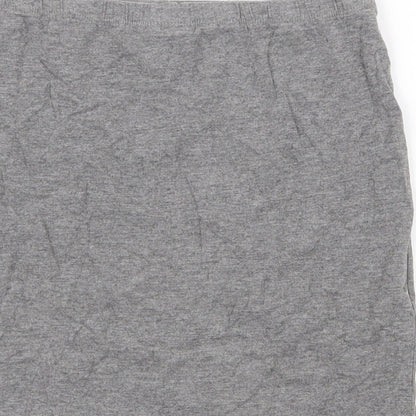 bonprix Womens Grey Cotton A-Line Skirt Size S