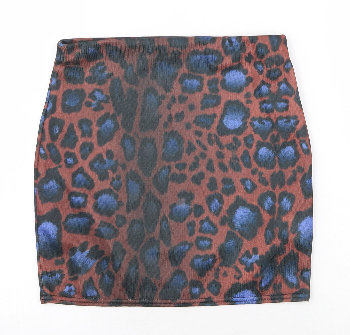 Boohoo Womens Red Animal Print Polyester Bandage Skirt Size 12 - Leopard Print