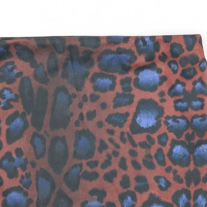 Boohoo Womens Red Animal Print Polyester Bandage Skirt Size 12 - Leopard Print
