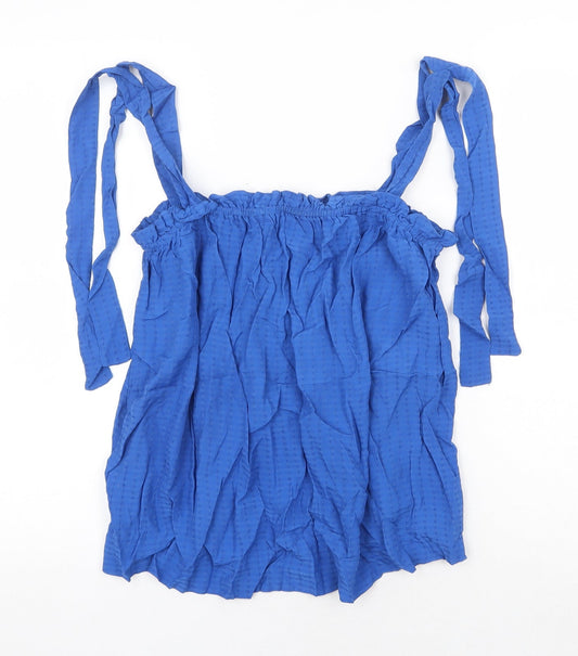 Womens UK Size M H&M Blue Basic Tank