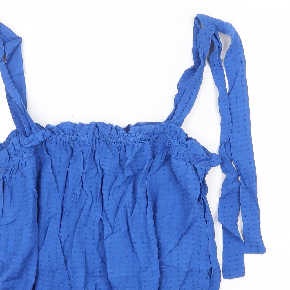 Womens UK Size M H&M Blue Basic Tank