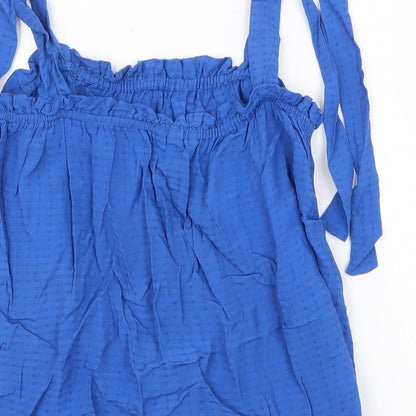 Womens UK Size M H&M Blue Basic Tank