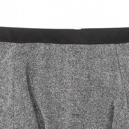 H&M Womens Grey Geometric Polyester Skater Skirt Size M Zip