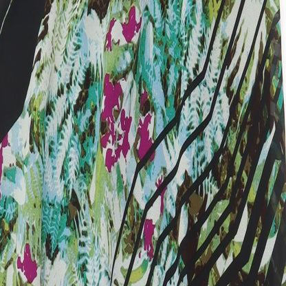 George Womens Green Geometric Polyester Maxi Size 8 Boat Neck Pullover