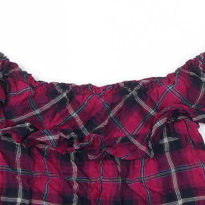 Womens UK Size M Stradivarius Purple Basic Blouse