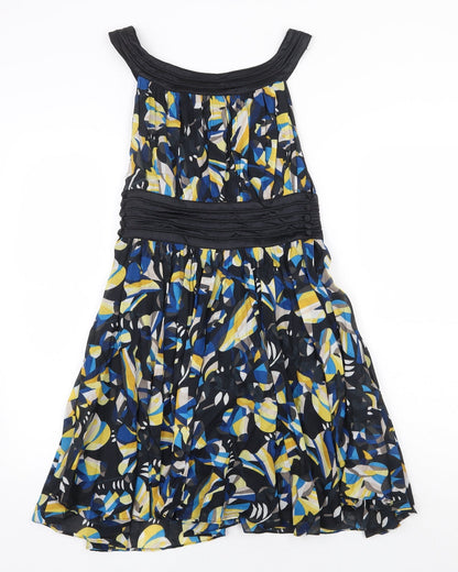 French Connection Womens Multicoloured Floral Cotton A-Line Size 8 Boat Neck Button