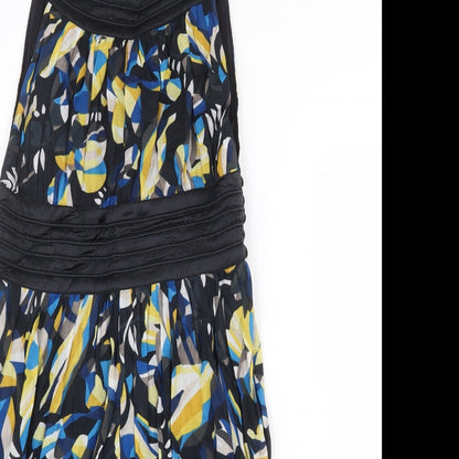 French Connection Womens Multicoloured Floral Cotton A-Line Size 8 Boat Neck Button