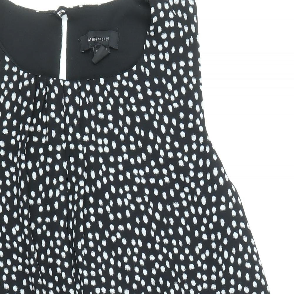 Womens UK Size 10 Atmosphere Black Basic Blouse