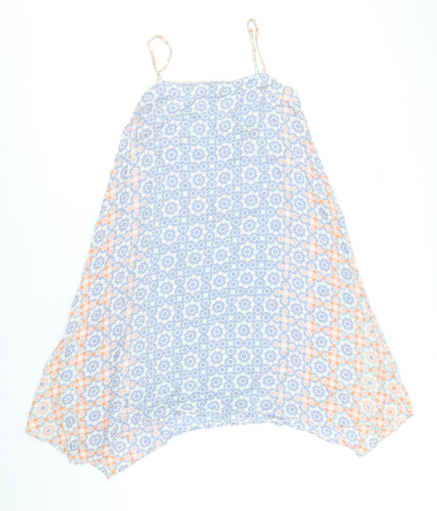 Dorothy Perkins Womens Multicoloured Geometric Viscose Slip Dress Size 10 Square Neck Pullover