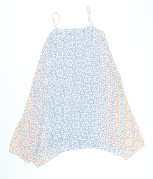 Dorothy Perkins Womens Multicoloured Geometric Viscose Slip Dress Size 10 Square Neck Pullover