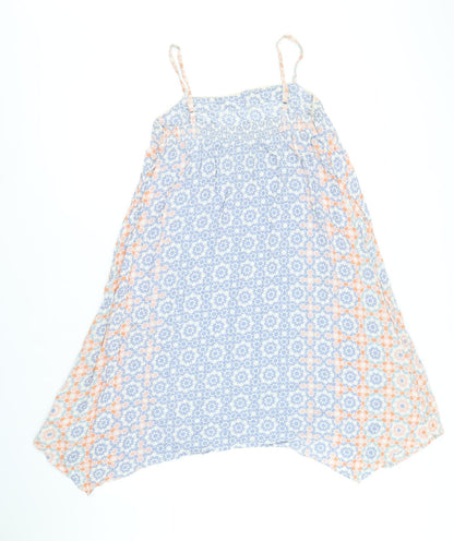 Dorothy Perkins Womens Multicoloured Geometric Viscose Slip Dress Size 10 Square Neck Pullover