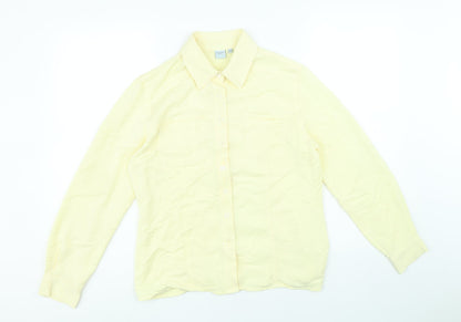Womens UK Size 10 Anne Brooks Yellow Basic Button-Up