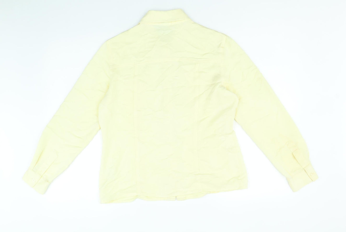 Womens UK Size 10 Anne Brooks Yellow Basic Button-Up