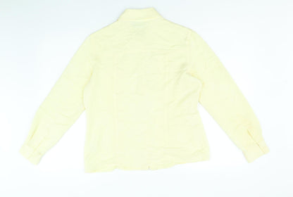 Womens UK Size 10 Anne Brooks Yellow Basic Button-Up
