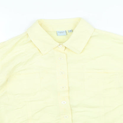 Womens UK Size 10 Anne Brooks Yellow Basic Button-Up