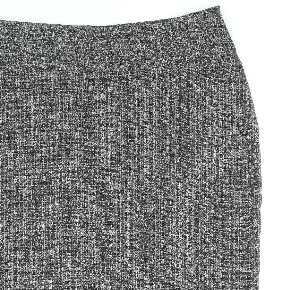Cotton Traders Womens Grey Viscose Trumpet Skirt Size 16 Zip