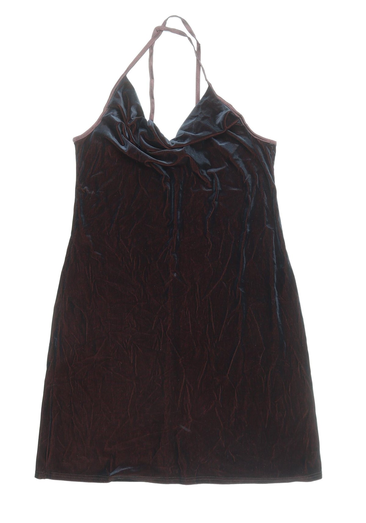 CMD Womens Brown Polyester A-Line Size L Halter Pullover